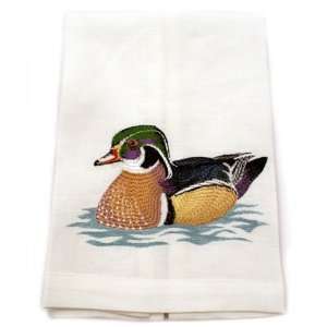  Anali Wood Duck Linen Guest Towel: Home & Kitchen