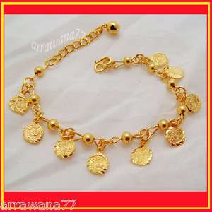 Coins 22K 23K 24K THAI BAHT YELLOW GOLD GP Bracelet 6 7.5 B_40  