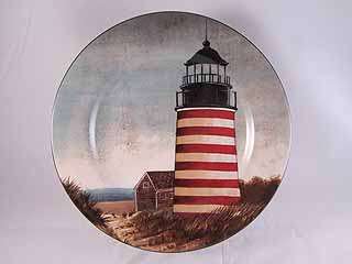 Sakura David Carter Brown By The Sea Red White Striped Lighthouse 