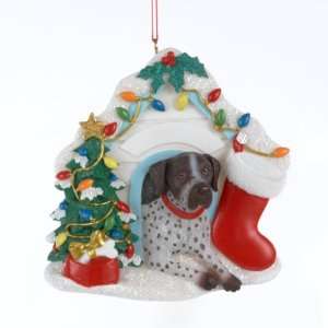  Pack of 6 German Pointer Dog House Christmas Ornaments for 