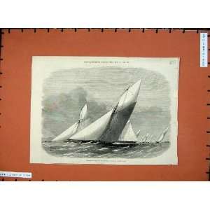   1872 Cutter Match Royal London Yacht Club Sailing Sea