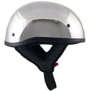  DOT Chrome Motorcycle Skull Cap Motorcycle Half Helmet Sz 
