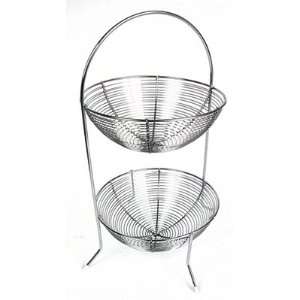  Exeter Wire 2 Tier Fruit Basket with Stand: Home & Kitchen