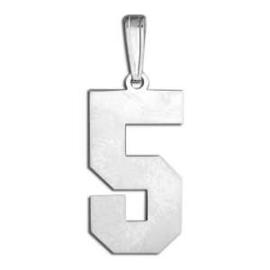  High Polished Jersey Single Digit Number Charm Or Pendant 