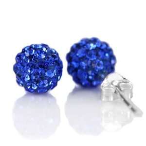  925. Silver Capri Blue Swarovski Crystal 10mm Size Disco 