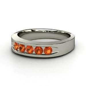   : Quin Gem Culvert Ring, Sterling Silver Ring with Fire Opal: Jewelry