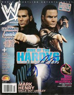 JEFF HARDY MATT HARDY Hardy Boys Signed WWE Magazine  