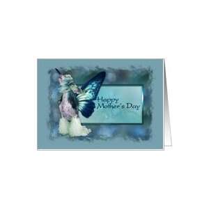 Mothers Day   Chinese Crested Dog, blue wings Card 