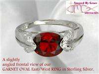 Sterling Silver Garnet East/West Ring   NEW  