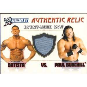  Batista & Paul Burchill   WWE Heritage IV Event Used Mat 
