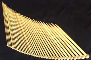 18 Sizes 8 Single Pointed Bamboo Knitting Needles  
