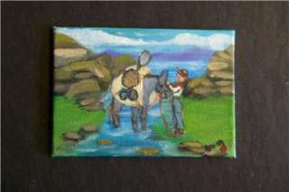 ACEO Original Art Canvas Painting Prospector Donkey  