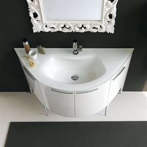  Acquaviva A5F9998 Archeda Curved Bathroom Vanity, White 