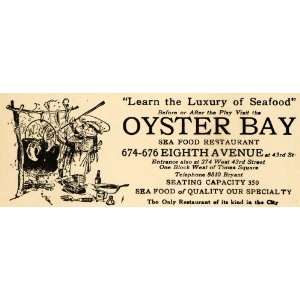  1923 Ad Oyster Bay Seafood Restaurant Chef Cooking Pot 