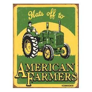  Hats Off To American Farmers John Deere Style Tractor Tin 