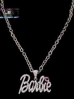 Chain is Around 10 inches Long , The Barbie Word Are 2W x 1 1/4 