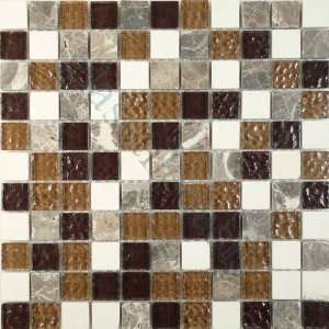 November Rain 1 x 1 Brown Via Appia Series Glossy Glass and Stone 