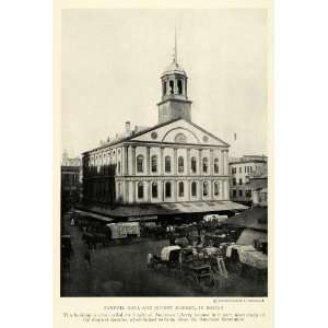 1923 Print Faneuil Hall Quincy Market Boston Massachusetts Horse Drawn 