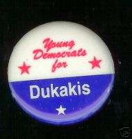 YOUNG DEMOCRATS for Michael DUKAKIS 1988 pin  
