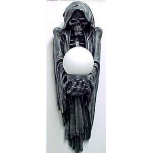  `Scratch and Dent` Creepy Grim Reaper Globe Wall Lamp 