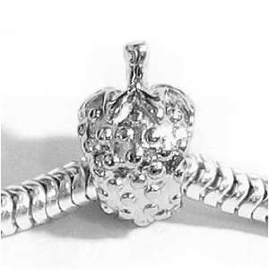 Sterling Silver Fruit Strawberry Focal Bead Charm For Pandora Troll 
