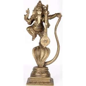   on Five Hooded Serpent with Veena   Bronze Sculpture