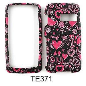  LG Rumor Touch LN510 Pink Hearts on Black Hard Case,Cover 