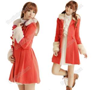 New Korea Style Womens Lapel Collars Coat Jacket Girls Outwear Dress 