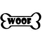 WOOF Dog Bone LAB POODLE MUTT car sticker decal YOU PICK COLOR