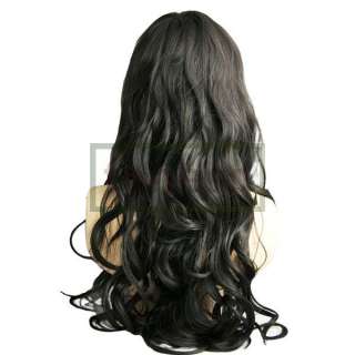 Long Black Brown Curly Wig W3562  
