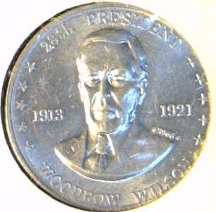 Woodrow Wilson Commemorative Mr. President Shell Game Medal   Token 