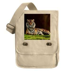  Messenger Field Bag Khaki Bengal Tiger Stare HD 