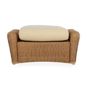   Natchez Wicker Cushion Side Patio Ottoman White Finish: Home & Kitchen