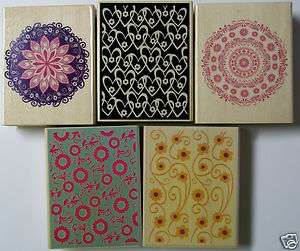 Assorted Backgrounds Wood mounted Rubber Stamps Your Choice New  