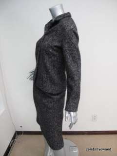 Jil Sander Dark Gray/White Button Down Jacket/Skirt Suit 34  