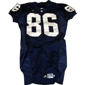 Paul Kuppich #86 2008 Notre Dame Game Used Navy Football Jersey (44 