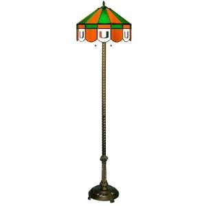   Hurricanes NCAA Licensed Stained Glass Floor Lamp: Home Improvement