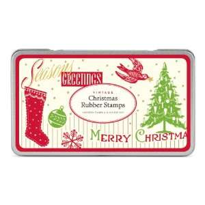 Cavallini Rubber Stamps Christmas, Assorted with Ink Pad:  
