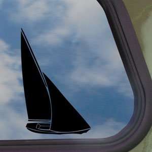   Boat Boys Kids Nautical Black Decal Window Sticker