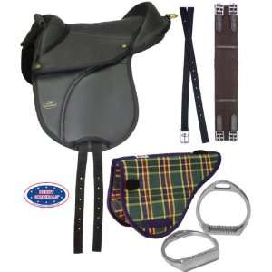   Synthetic English Pony Saddle Set wih Pad Black 12