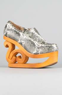 Jeffrey Campbell The Witt Shoe Black & Taupe Snake  