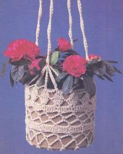 40M Lovely Flower Pot Hanger Sport Yarn CROCHET PATTERN  