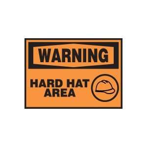 WARNING Labels HARD HAT AERA (W/GRAPHIC) Adhesive Vinyl   5 pack 3 1/2 