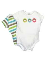 Baby Starters Baby boys Newborn Sock Monkey 2 Pack Bodysuit