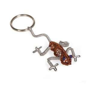 Metal Wire and Beads Keychain Lizard Walk on the Wild Side Keychain 