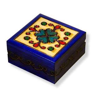   Box, Blue with Hearts and Flower Design, 3.25x3.25.: Everything Else
