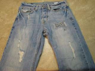 AMERICAN EAGLE Boot Cut DESTROYED JEANS Patched 28 30  