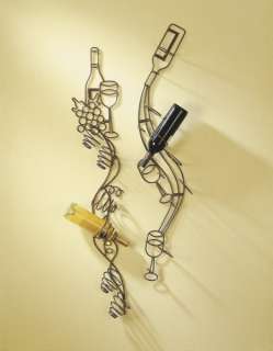 Set of 2 Wire Form Wall Mounted Wine Bottle Racks NEW  