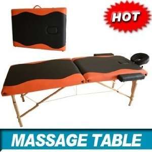  NEW Folding Portable Massage Table 2 Spa Bed Orange Black 