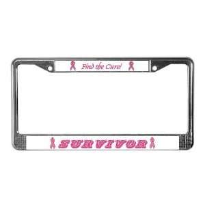  Pink Ribbon Survivor Breast cancer License Plate Frame by 
